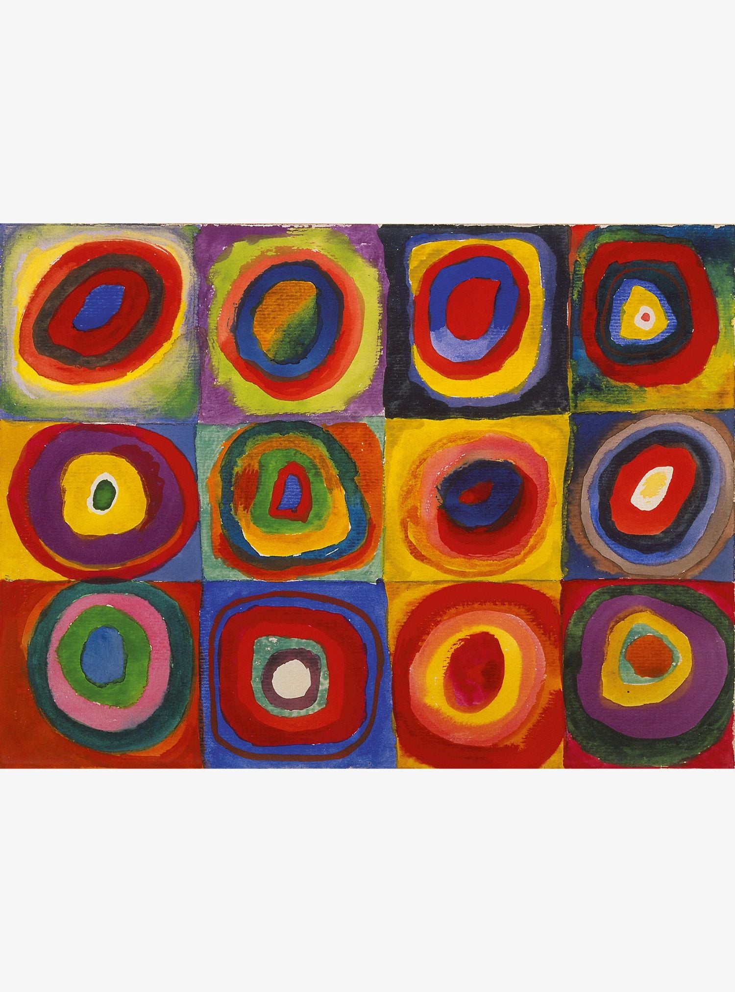 Farbstudie: Quadrate und konzentrische Ringe