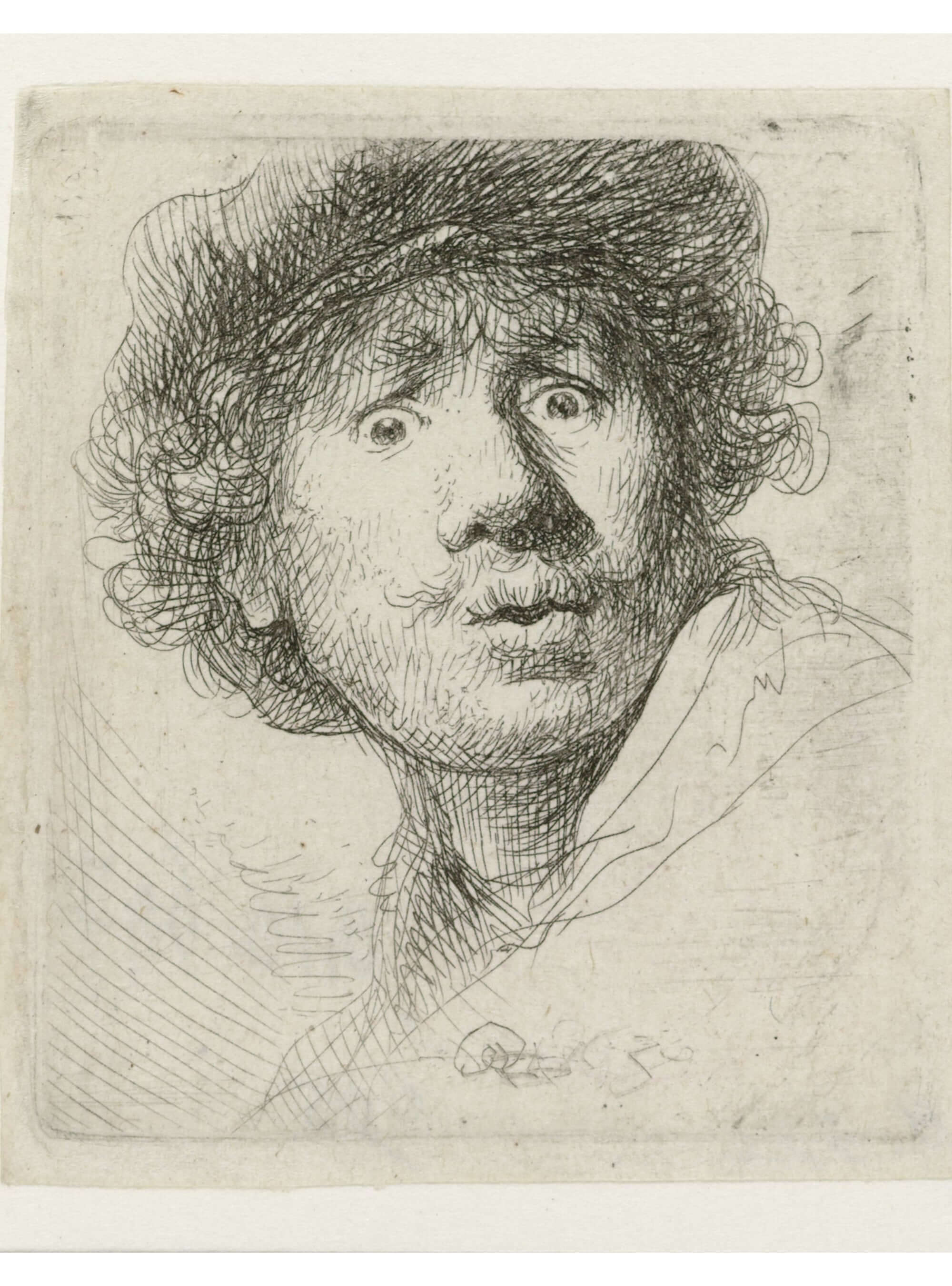 Self-Portrait in a Cap, Open-Mouthed